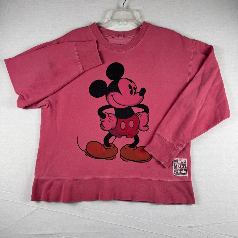 Mickey & Co Disney Vintage Pink Sweatshirt Mickey Mouse Graphic Small